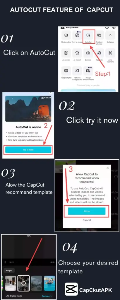 CapCut MOD Apk Autocut features